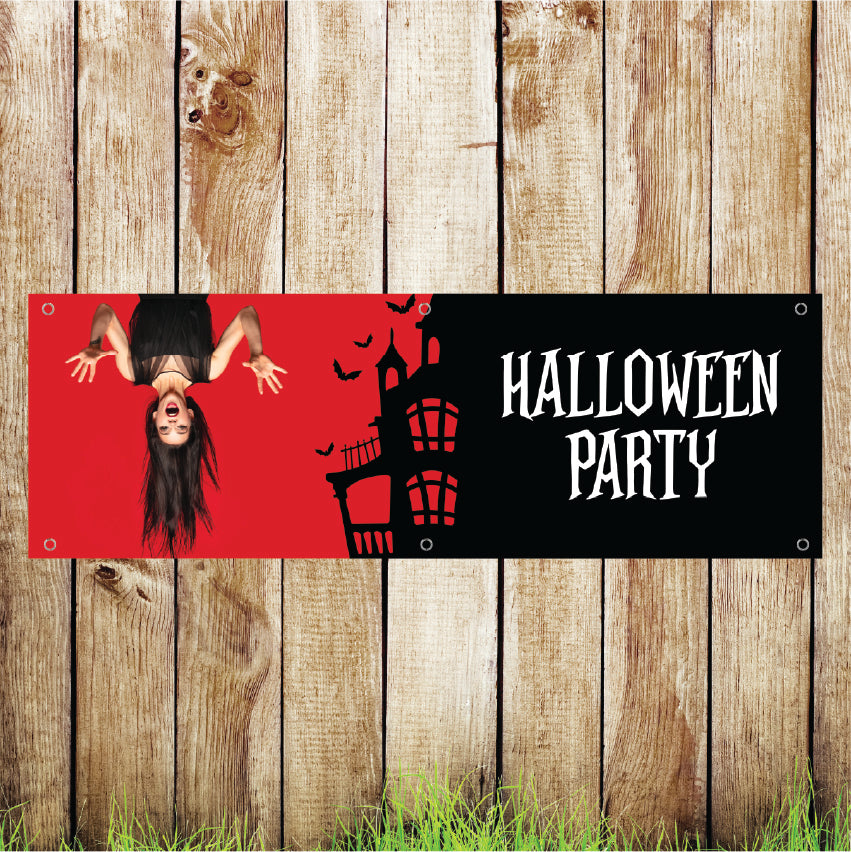 BAN124 Halloween Party Advertising PVC Pub Banner Indoor/Outdoor Waterproof with Eyelets 5 Sizes Available
