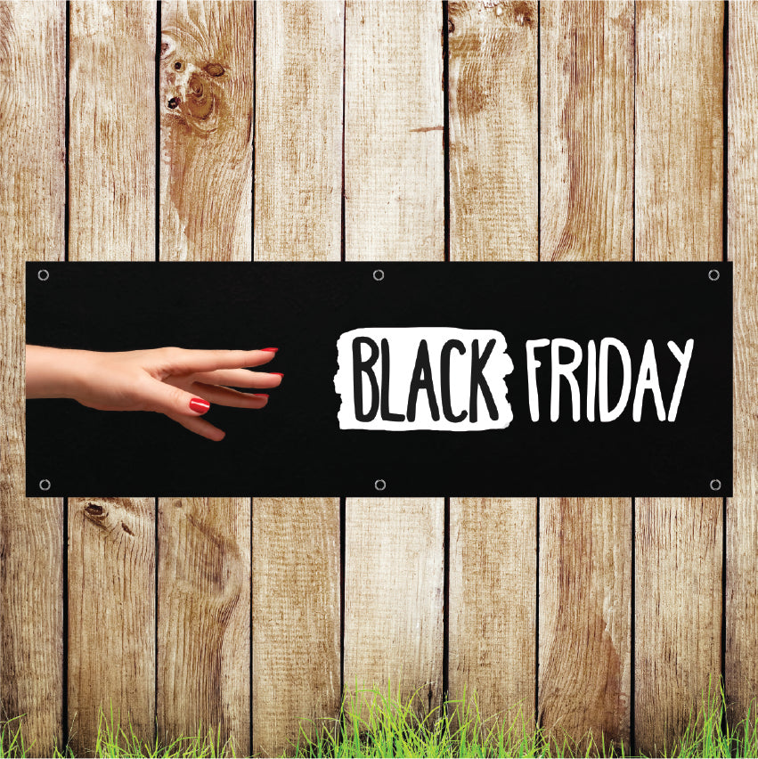 BAN129 Black Friday Advertising PVC Pub Banner Indoor/Outdoor Waterproof with Eyelets 5 Sizes Available