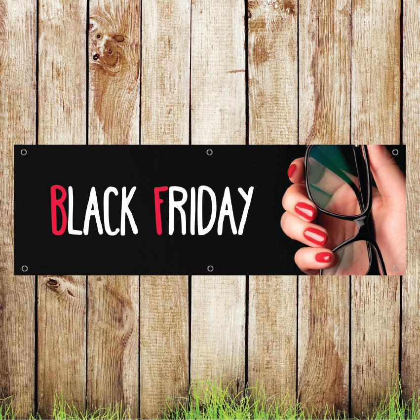 BAN132 Black Friday Advertising PVC Pub Banner Indoor/Outdoor Waterproof with Eyelets 5 Sizes Available
