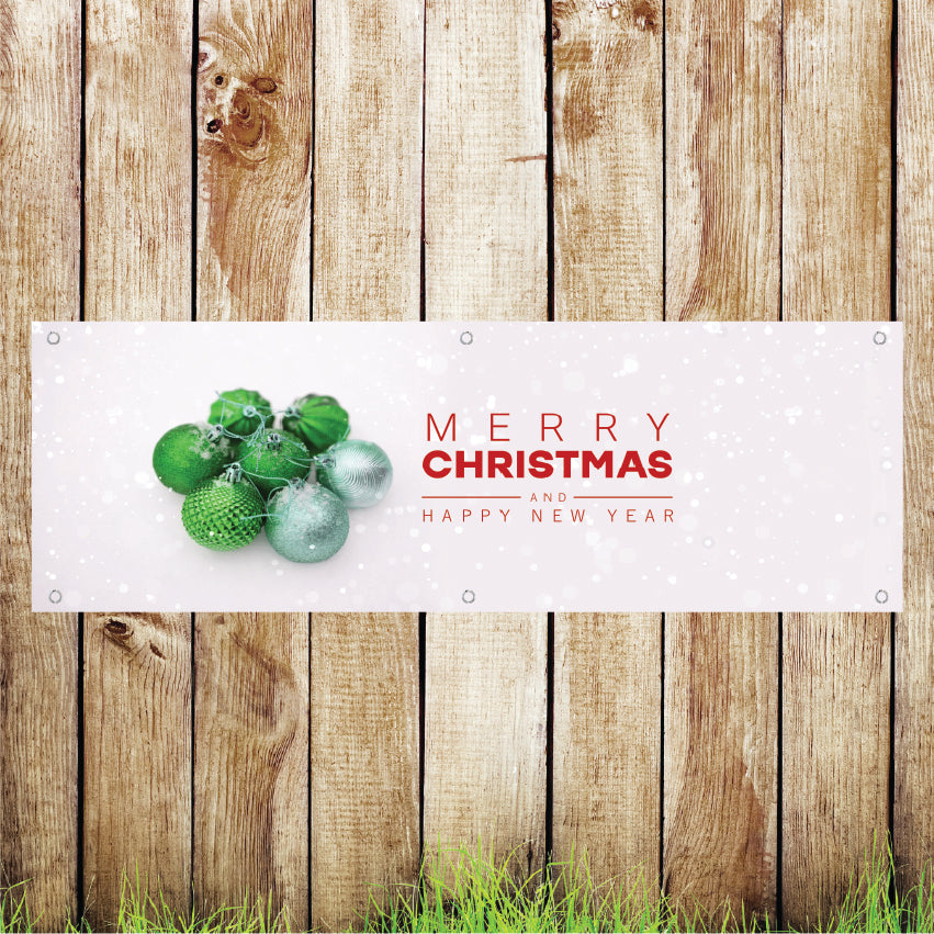 BAN137 Merry Christmas Advertising PVC Banner Indoor/Outdoor Waterproof with Eyelets 5 Sizes Available
