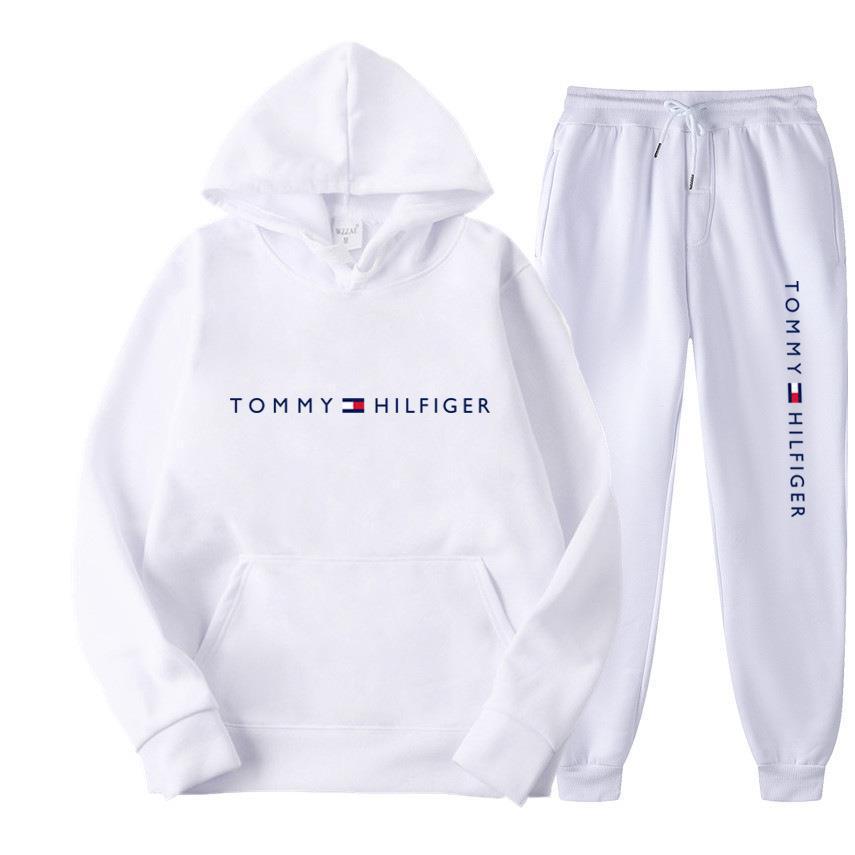 Men's Casual Printed Fleece Lined Hoodie and Sweatpants Set