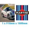 Martini Racing Style Bonnet Stripe For Porsche 5 Sizes 3 Colours