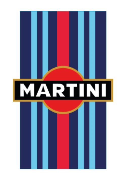 BKRBS04 Martini Racing Style Black Bonnet Stripe For Porsche