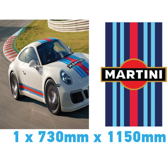 BKRBS04 Martini Racing Style Black Bonnet Stripe For Porsche