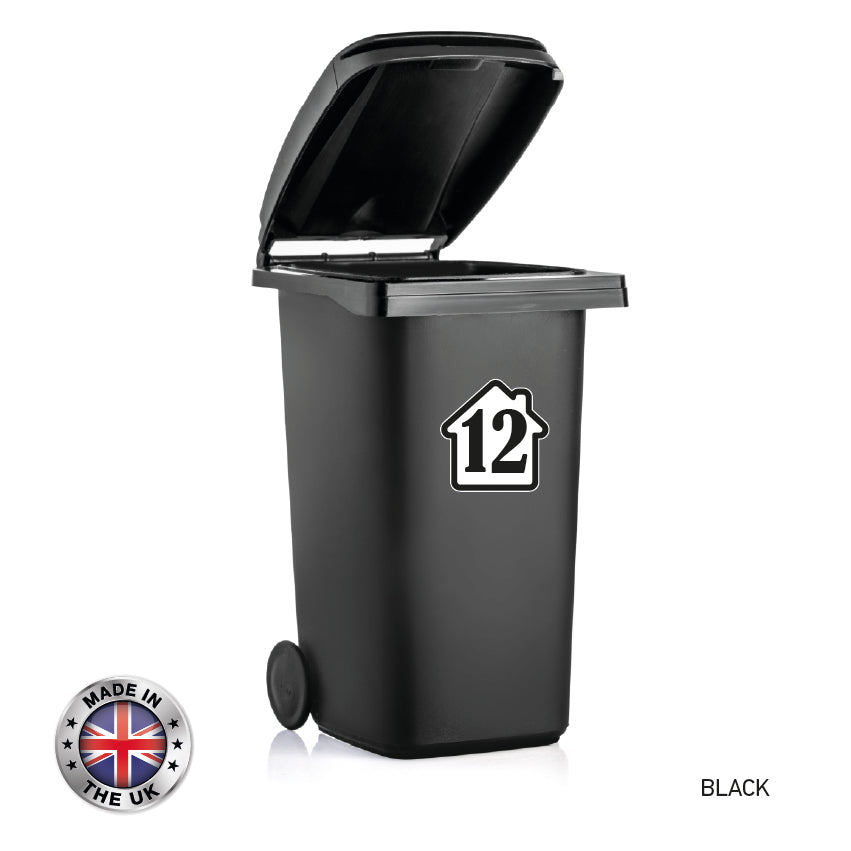 BIN01-06 Wheelie Bin x4 Custom Number and Street Name Stickers