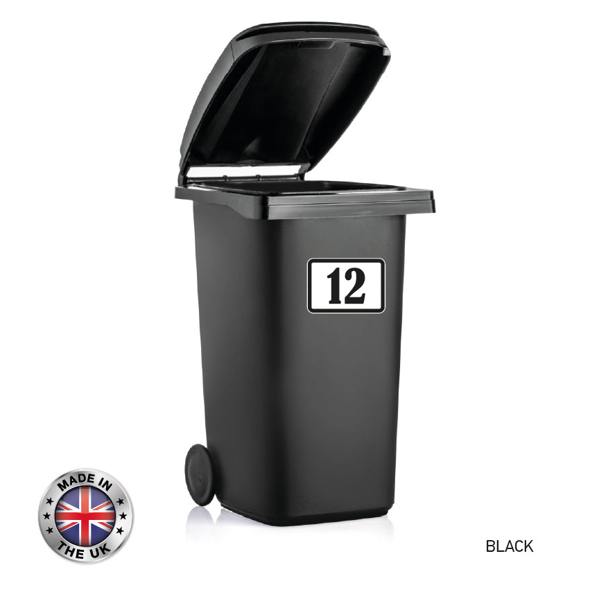 BIN01-06 Wheelie Bin x4 Custom Number and Street Name Stickers