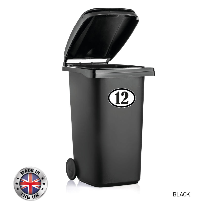 BIN01-06 Wheelie Bin x4 Custom Number and Street Name Stickers