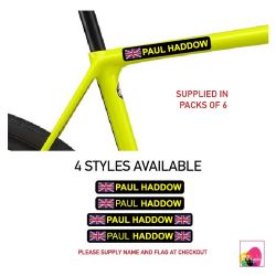 Bike Black And Yellow Personalised Bike Frame Name Stickers Cycle Cycling Frame Helmet Decals