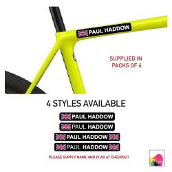Bike Black Personalised Bike Frame Name Stickers Cycle Cycling Frame Helmet Decals