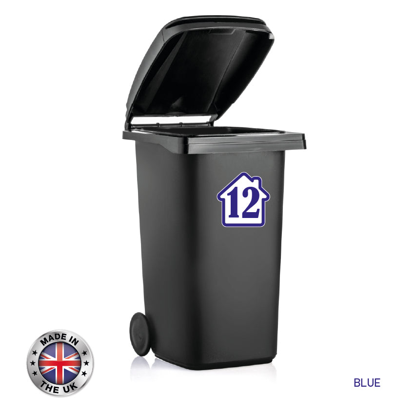 BIN01-06 Wheelie Bin x4 Custom Number and Street Name Stickers