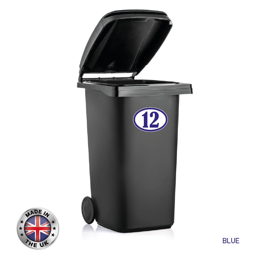 BIN01-06 Wheelie Bin x4 Custom Number and Street Name Stickers