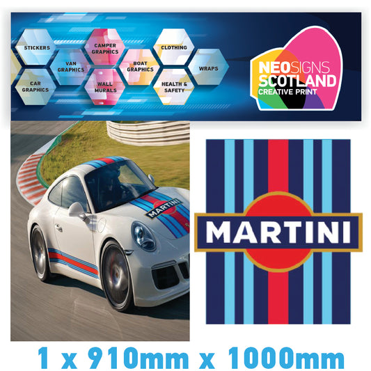 BMRBS01 Martini Racing Style Blue Bonnet Stripe For Porsche