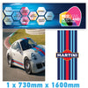 BMRBS05 Martini Racing Style Blue Bonnet Stripe For Porsche