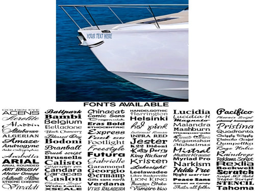 BN01 Boat Name Graphics Vinyl Printed Various Colour