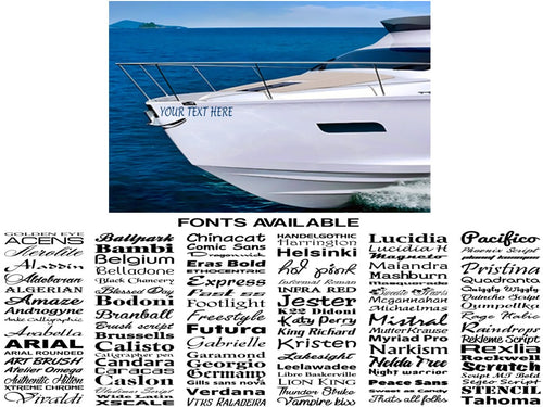 BN02 Boat Name Graphics Vinyl Printed Various Colour