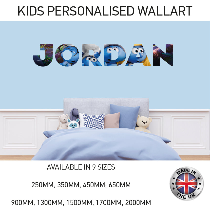 BPW01-20 Kids Personalised Name Wall Sticker Various Designs Available
