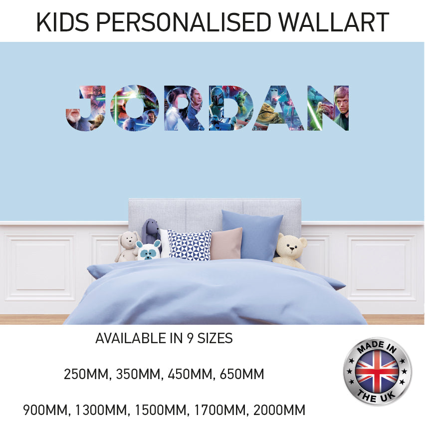 BPW01-20 Kids Personalised Name Wall Sticker Various Designs Available