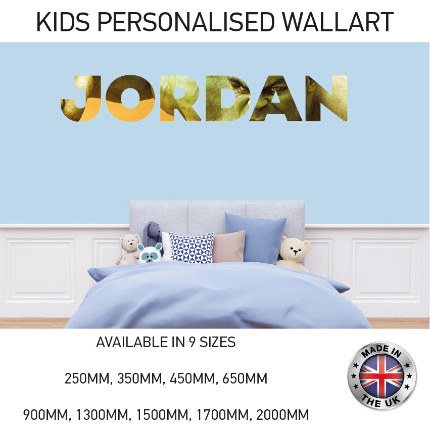 BPW01-20 Kids Personalised Name Wall Sticker Various Designs Available