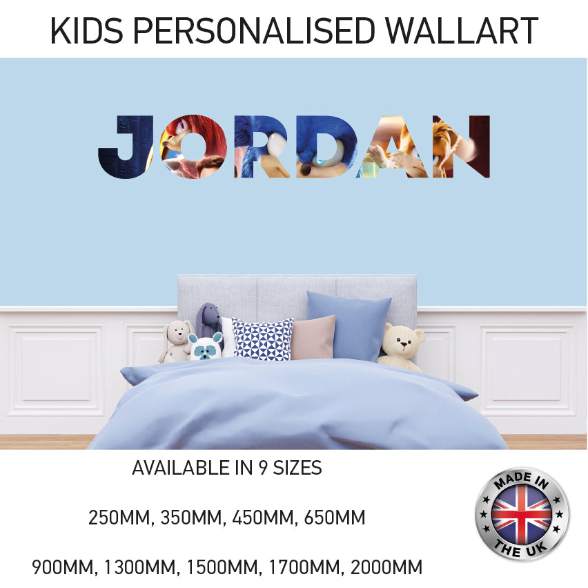 BPW01-20 Kids Personalised Name Wall Sticker Various Designs Available