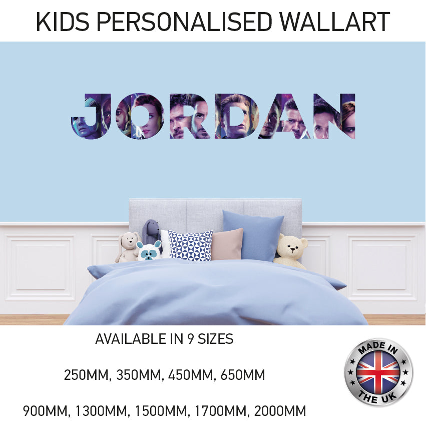 BPW01-20 Kids Personalised Name Wall Sticker Various Designs Available