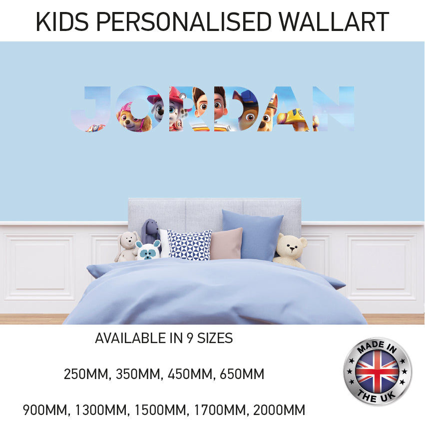 BPW01-20 Kids Personalised Name Wall Sticker Various Designs Available