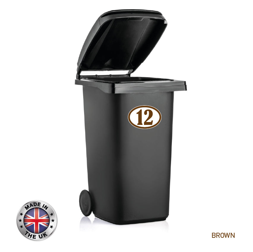 BIN01-06 Wheelie Bin x4 Custom Number and Street Name Stickers