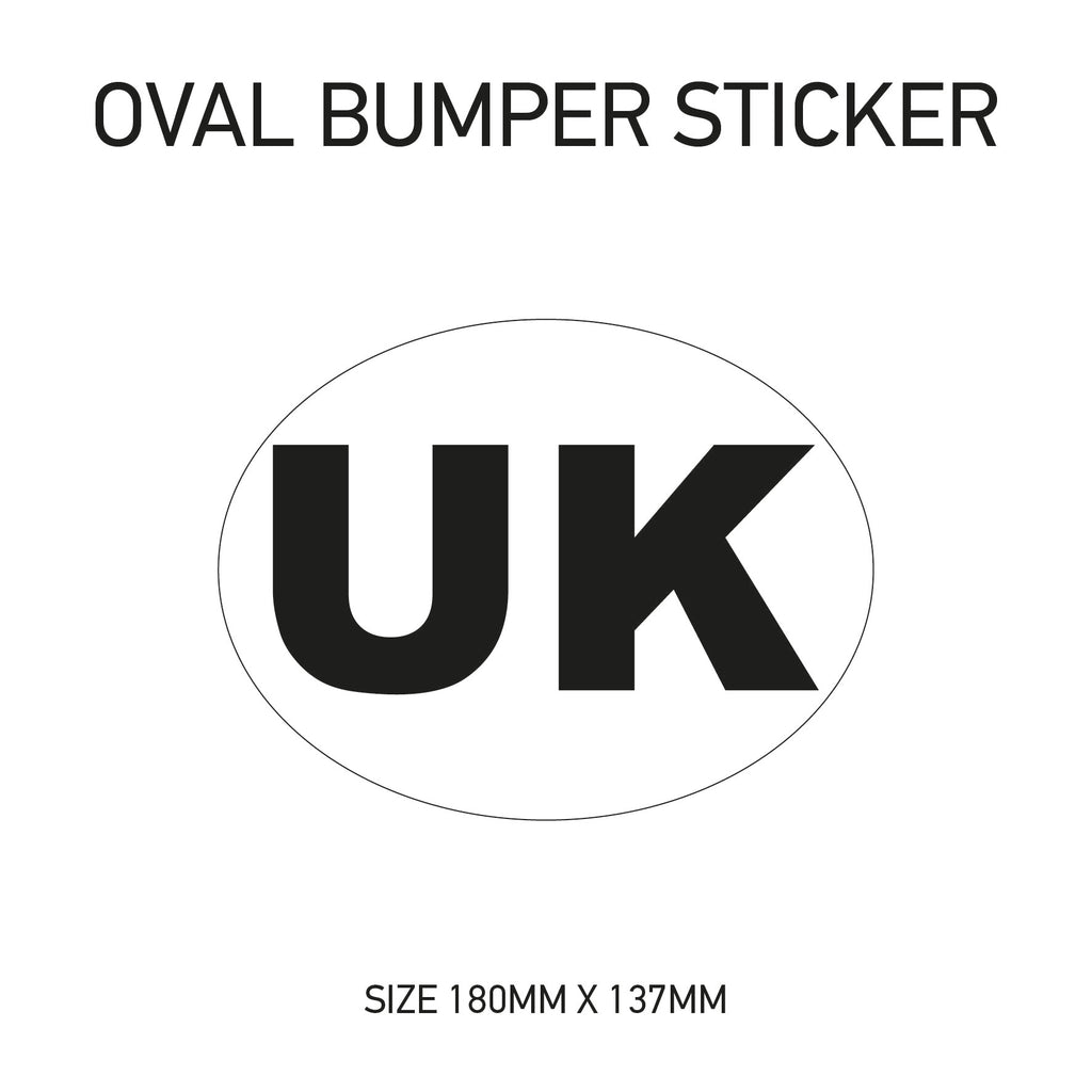 BS01 United Kingdom - White Oval Sticker 180mm x 137mm