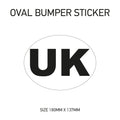White Oval Bumper Sticker 180mm x 137mm BS01-49