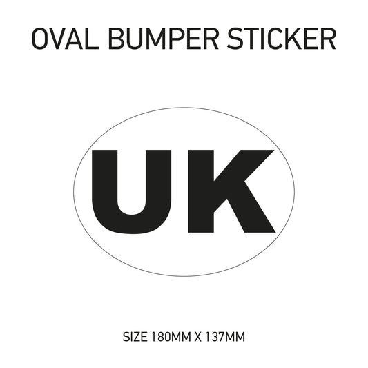 White Oval Bumper Sticker 180mm x 137mm BS01-49