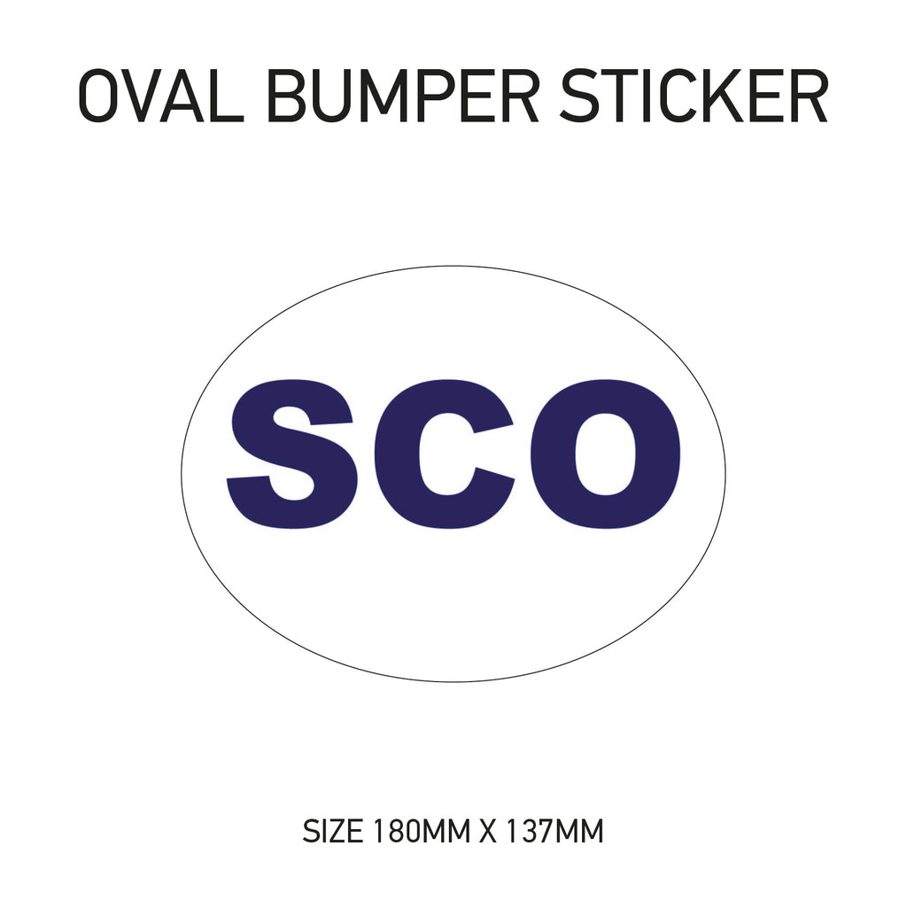 White Oval Bumper Sticker 180mm x 137mm BS01-49