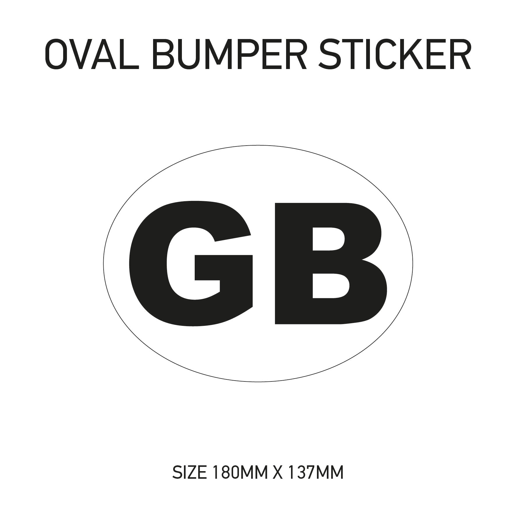 White Oval Bumper Sticker 180mm x 137mm BS01-49