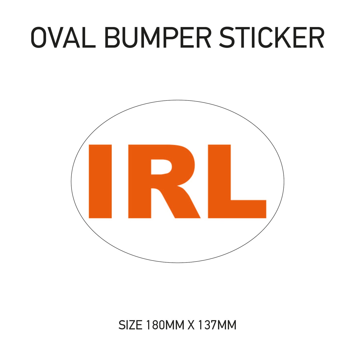 White Oval Bumper Sticker 180mm x 137mm BS01-49