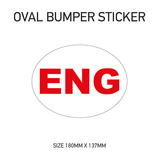 BS05 England - White Oval Sticker 180mm x 137mm