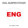 White Oval Bumper Sticker 180mm x 137mm BS01-49