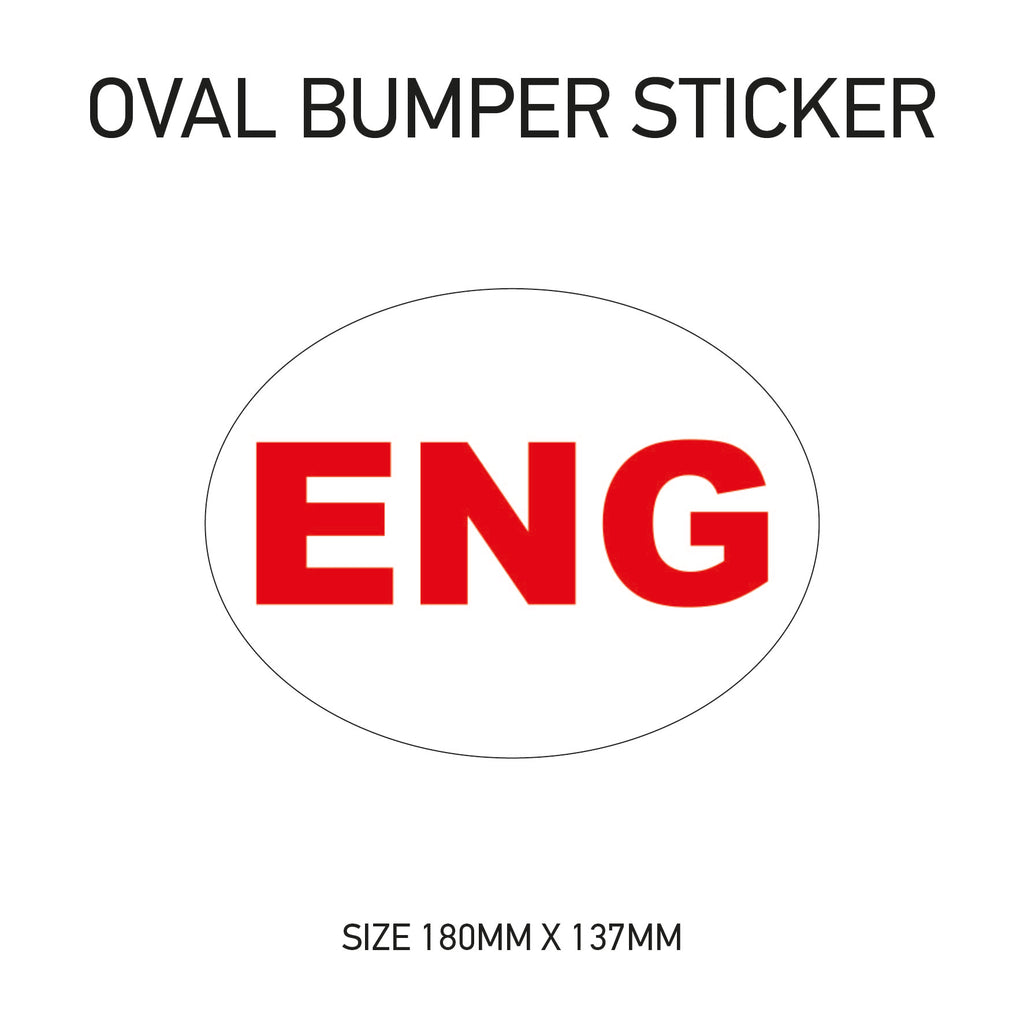 White Oval Bumper Sticker 180mm x 137mm BS01-49
