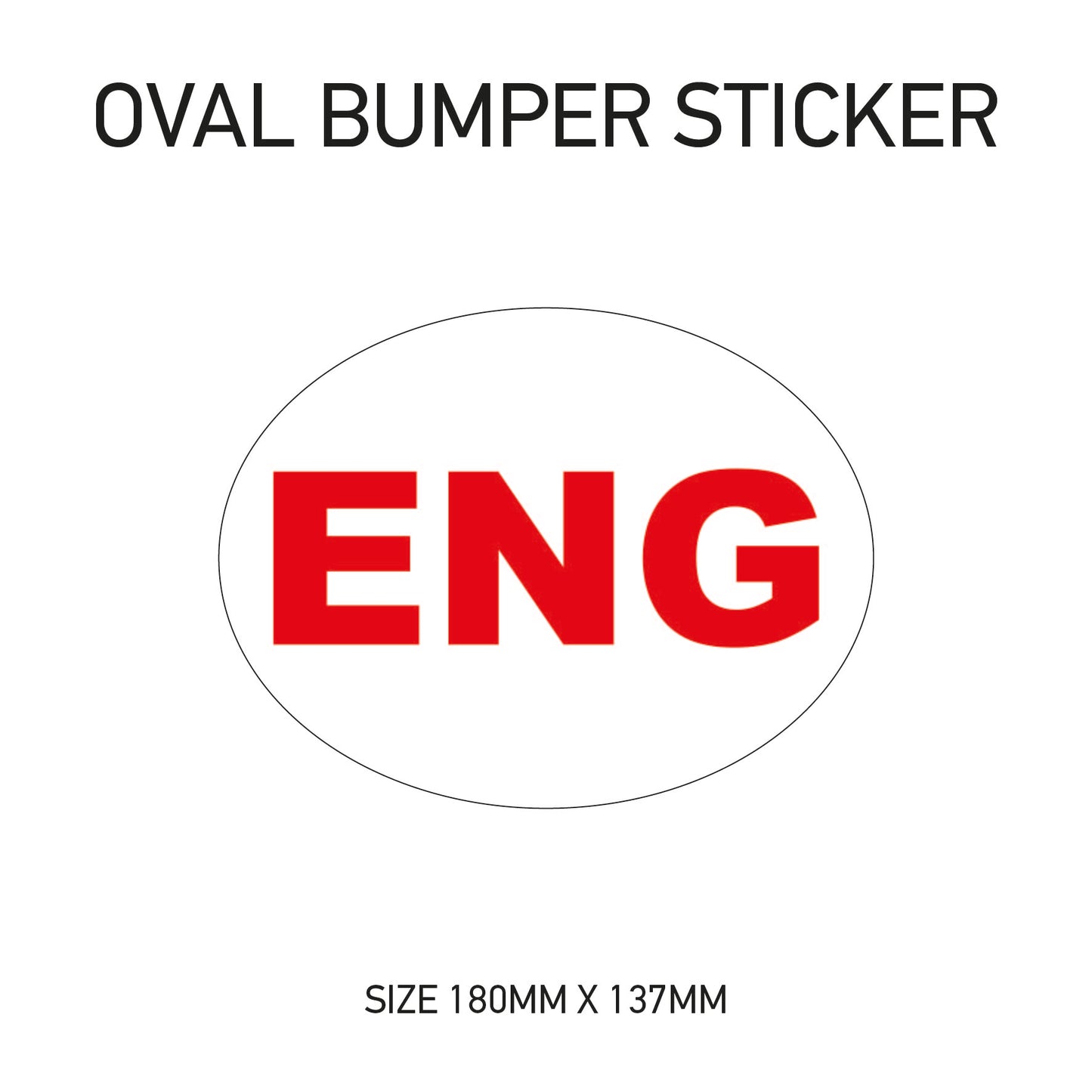 White Oval Bumper Sticker 180mm x 137mm BS01-49