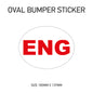 White Oval Bumper Sticker 180mm x 137mm BS01-49