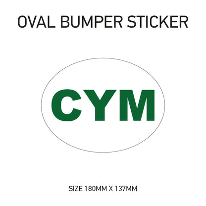 White Oval Bumper Sticker 180mm x 137mm BS01-49