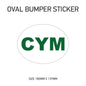 White Oval Bumper Sticker 180mm x 137mm BS01-49