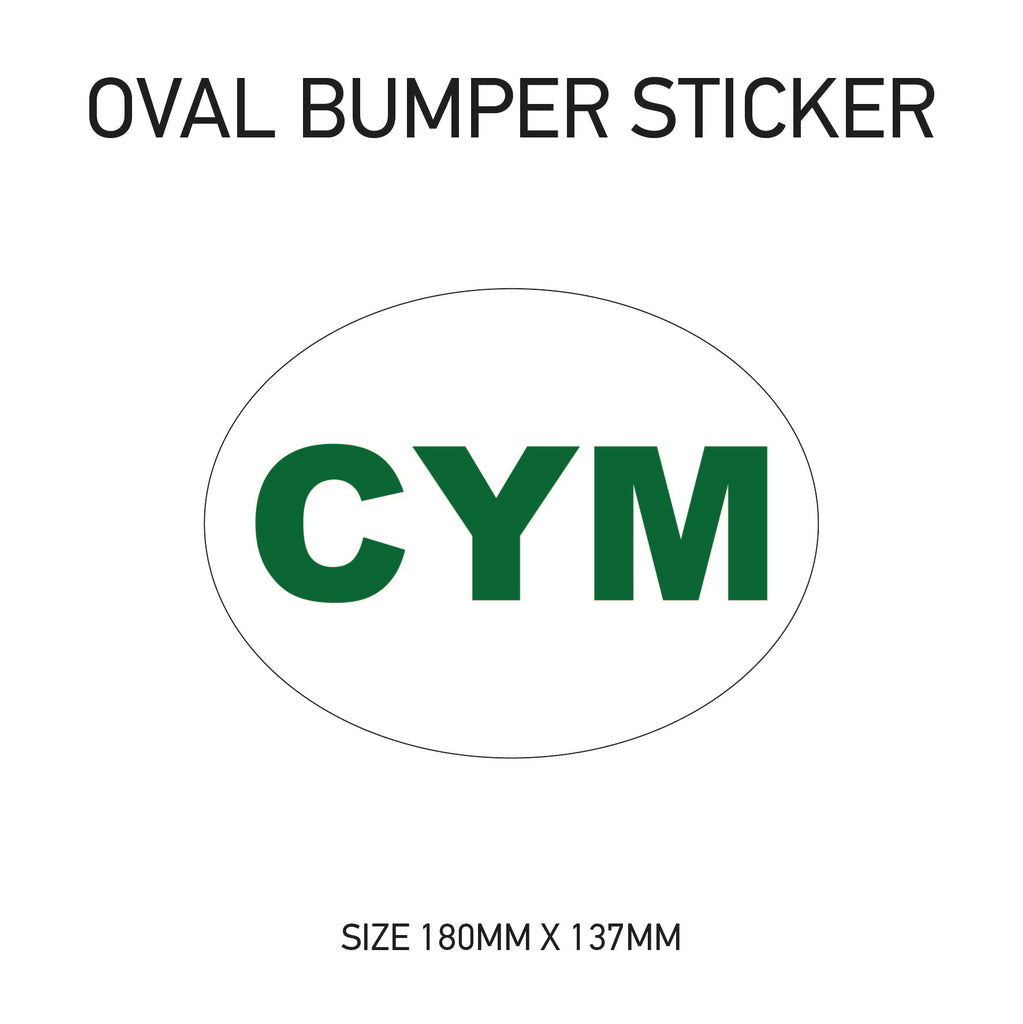 BS06 Wales - White Oval Sticker 180mm x 137mm