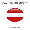 White Oval Bumper Sticker 180mm x 137mm BS01-49