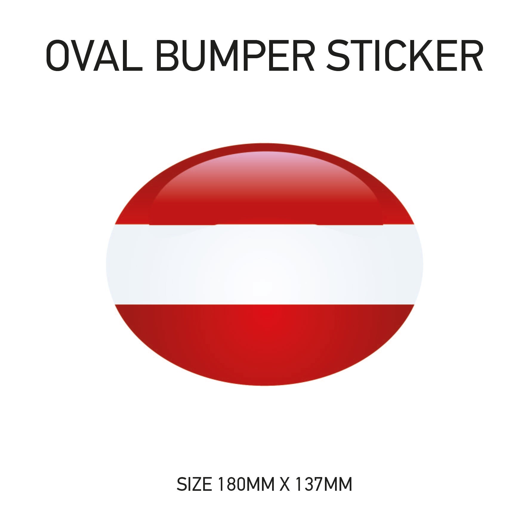 White Oval Bumper Sticker 180mm x 137mm BS01-49