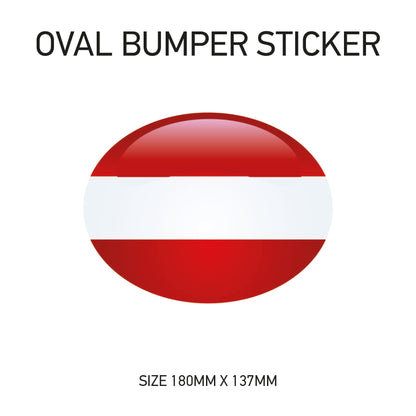 White Oval Bumper Sticker 180mm x 137mm BS01-49