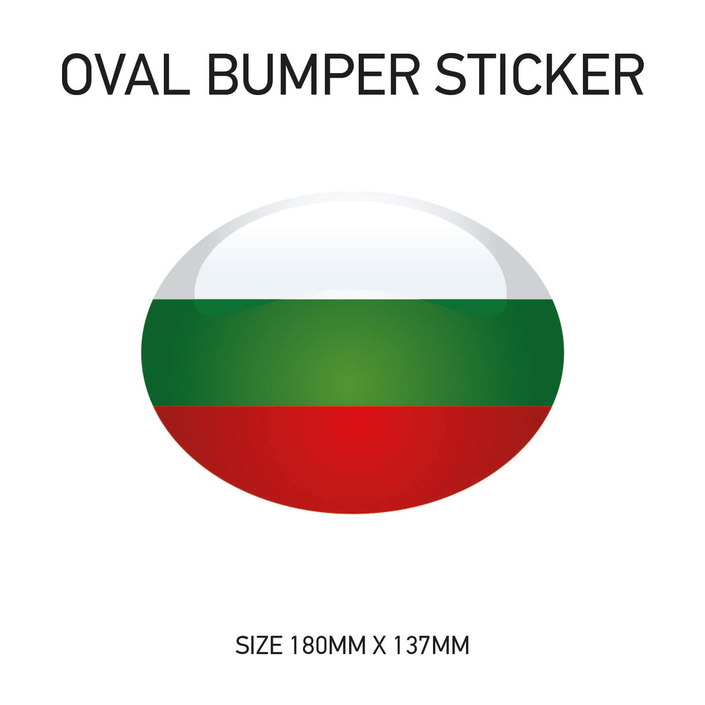 White Oval Bumper Sticker 180mm x 137mm BS01-49
