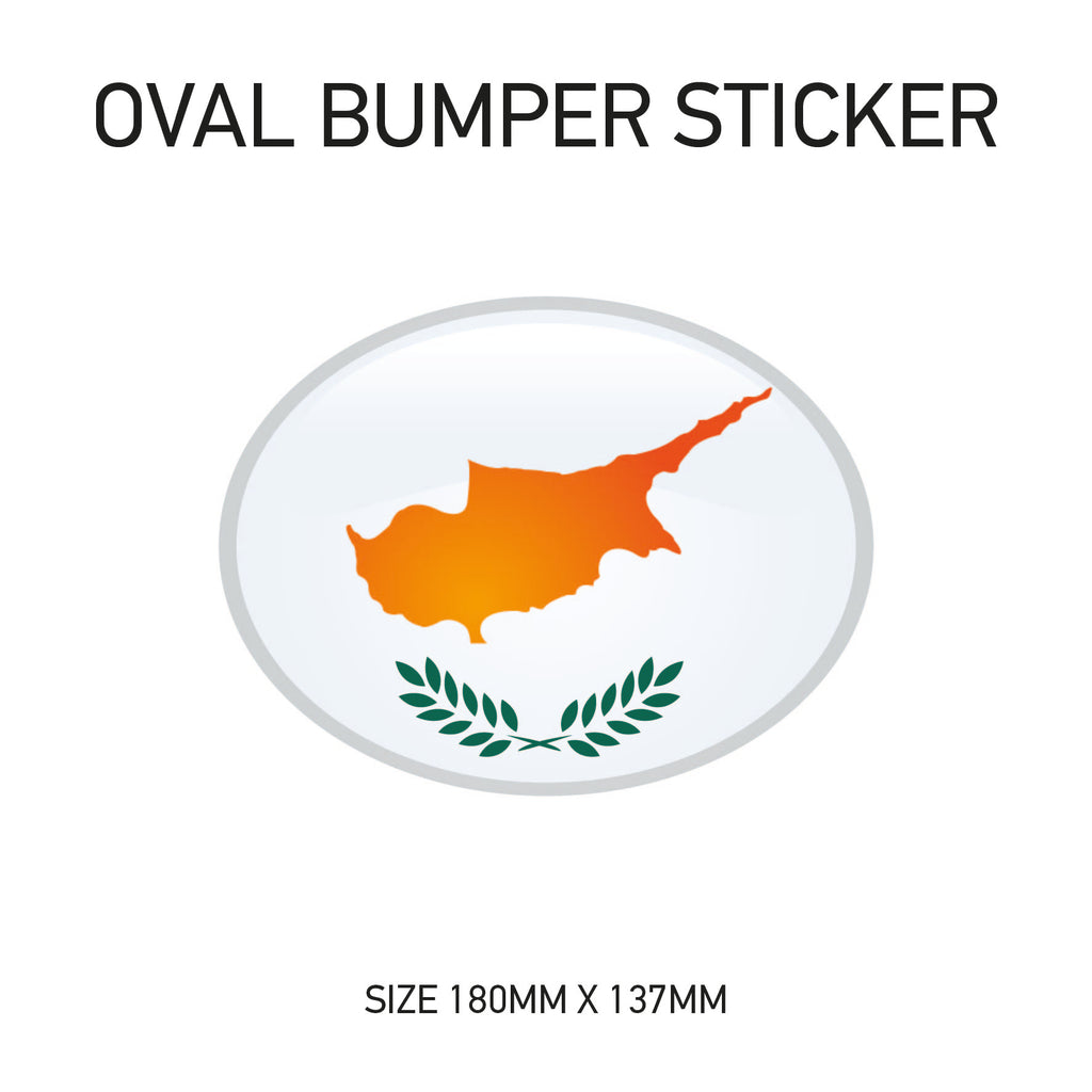 White Oval Bumper Sticker 180mm x 137mm BS01-49