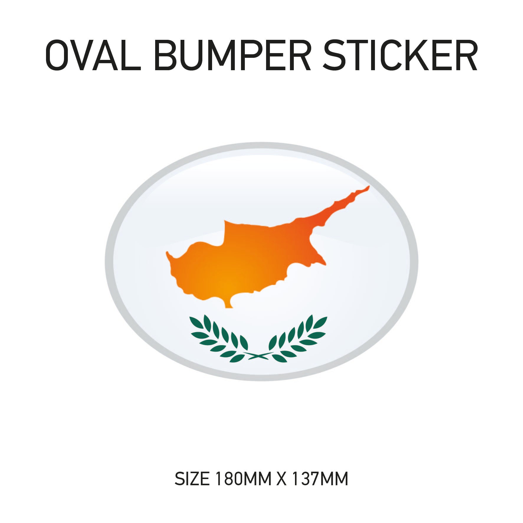 White Oval Bumper Sticker 180mm x 137mm BS01-49