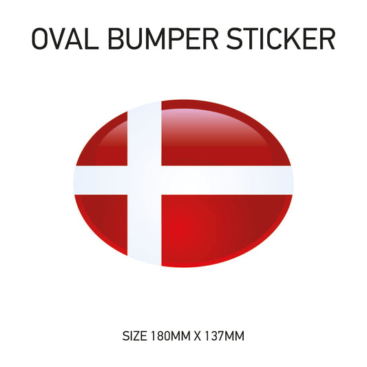 BS25 Denmark - Oval  Sticker 180mm x 137mm