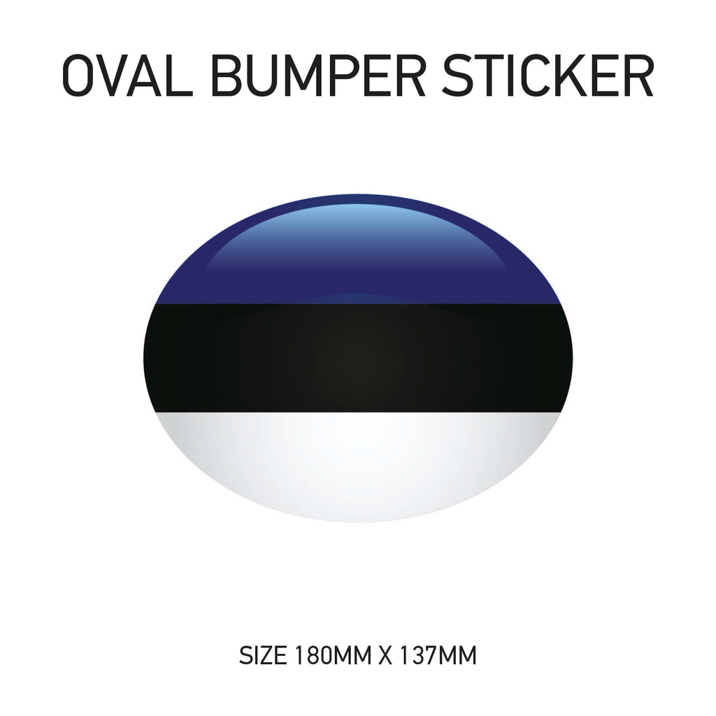 White Oval Bumper Sticker 180mm x 137mm BS01-49