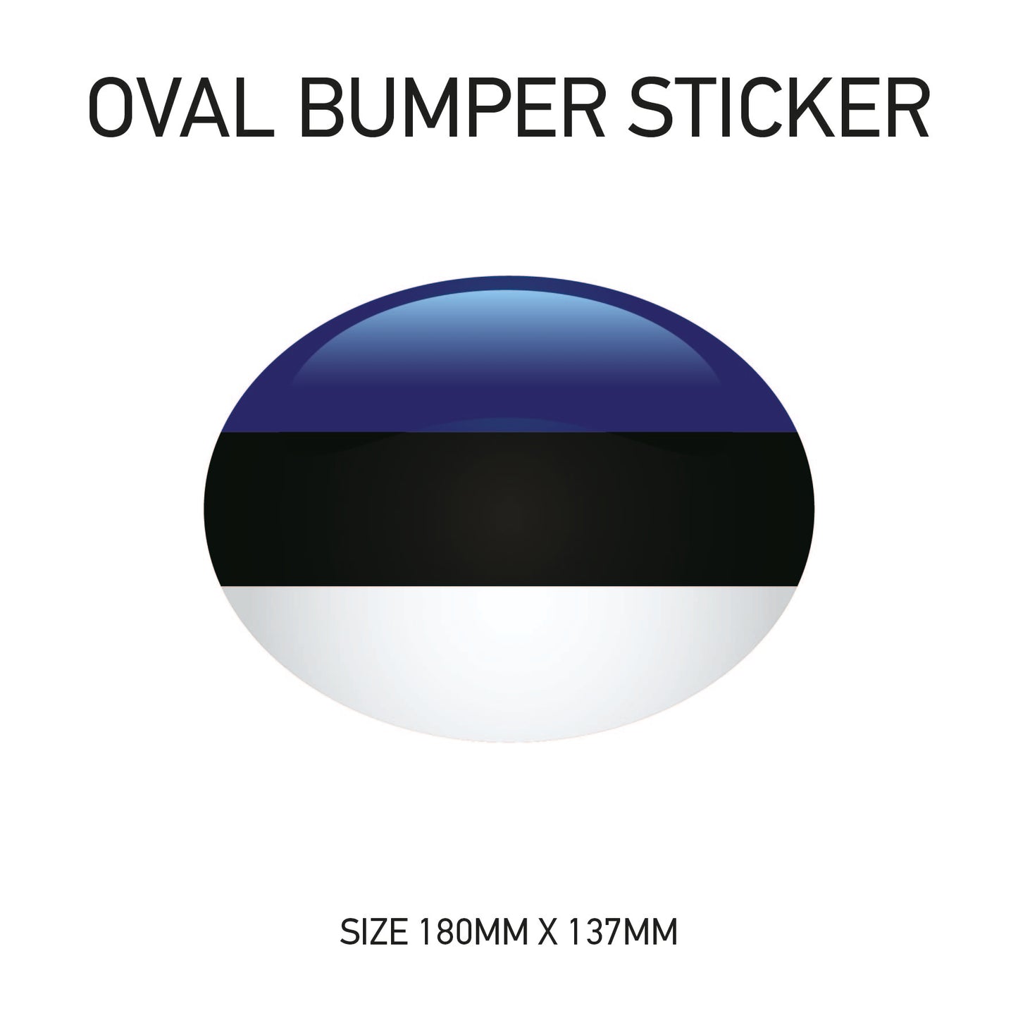 White Oval Bumper Sticker 180mm x 137mm BS01-49