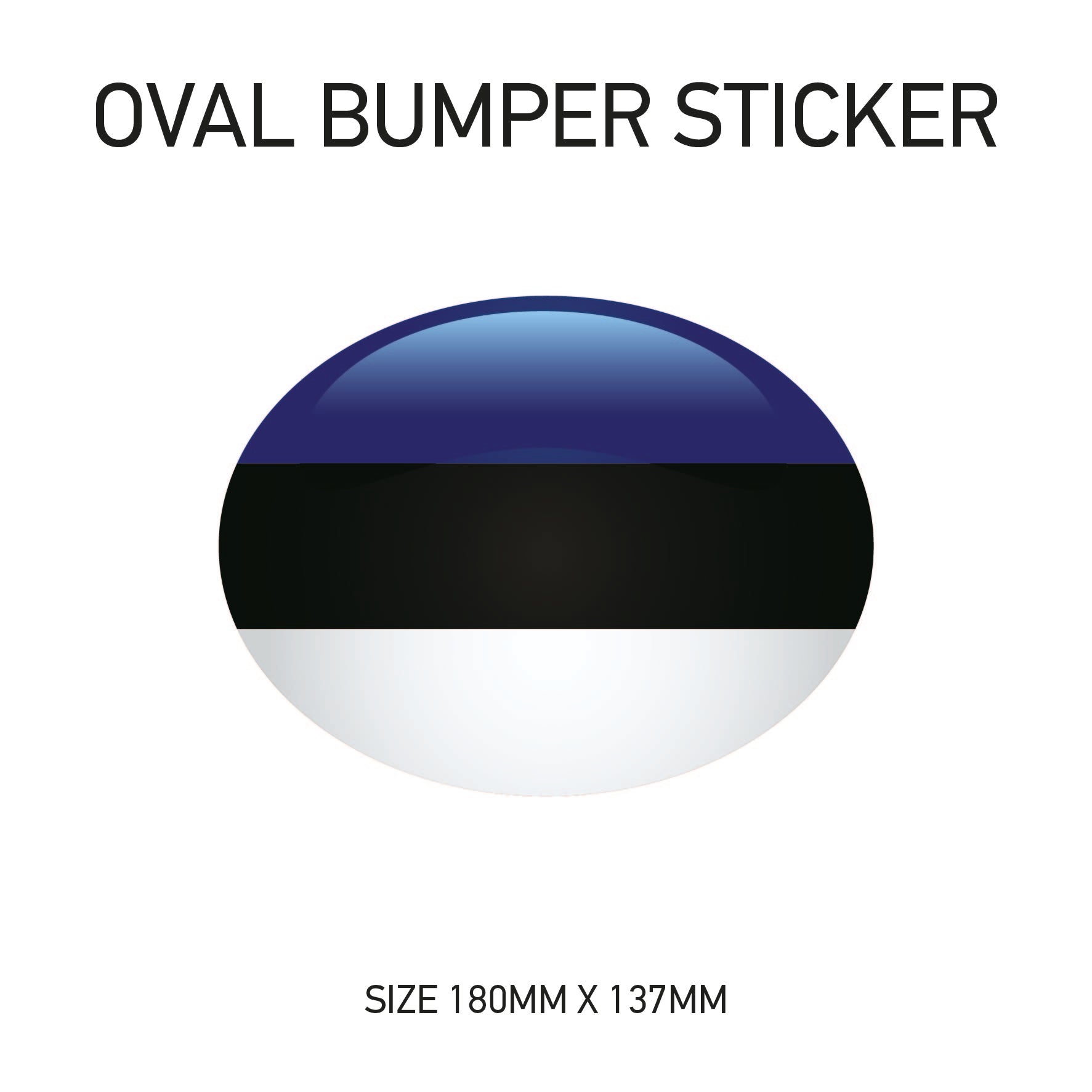 White Oval Bumper Sticker 180mm x 137mm BS01-49